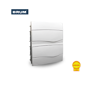 Caixa de Distribuição Centrinho de Embutir para 24 Módulos DIN PVC BR24 - Brum