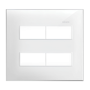 Placa 4x4 2+2 Postos Separados Branca com Suporte - Linha Simon 30/35