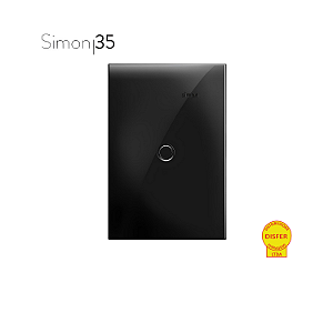 Placa 4x2 Cega Preto Brilhante - Linha Simon 35/30