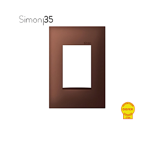 Placa 4x2 3 Postos Aço Corten - Linha Simon 35/30