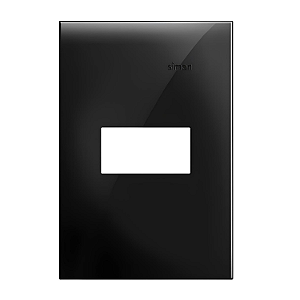 Placa 4x2 1 Posto Preto Brilhante - Linha Simon 35/30