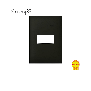 Placa 4x2 1 Posto Preto Fosco - Linha Simon 35/30