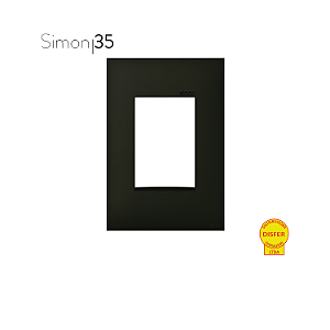 Placa 4x2 3 Postos Preto Fosco - Linha Simon 35/30