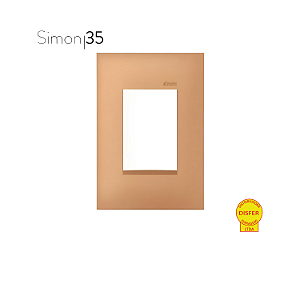 Placa 4x2 3 Postos Rosé Gold - Linha Simon 35/30
