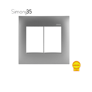 Placa 4x4 3+3 Postos Alumínio - Linha Simon 35/30