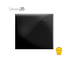 Placa 4x4 Cega Preto Brilhante - Linha Simon 35/30
