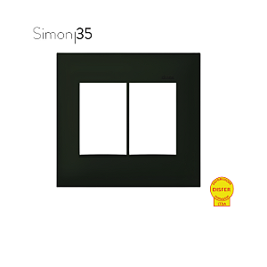 Placa 4x4 3+3 Postos Preto Fosco - Linha Simon 35/30