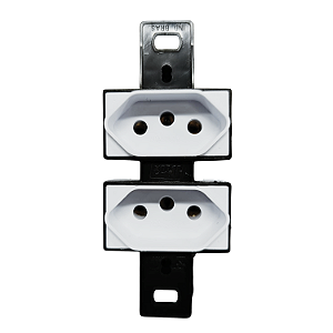 Tomada Dupla 2P+T 20A Branca Sem Placa para Conduletes - Blux