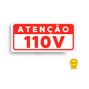 Placa Indicativa de PVC 11x05 "110V" – Centurião