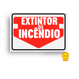 Placa Indicativa de PVC 20x15 "Extintor de Incêndio" – Centurião