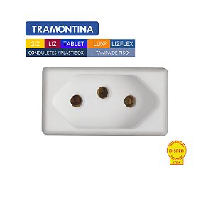 Módulo Tomada 2P+T 10A 250V Branco LIZ - Tramontina