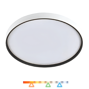 Plafon LED Toronto Redondo Branco com Preto Ø26cm 18w 1500lm Multitemperatura Luz Quente/Neutra/Fria - Hevvy LY-8798AS-BC+PT