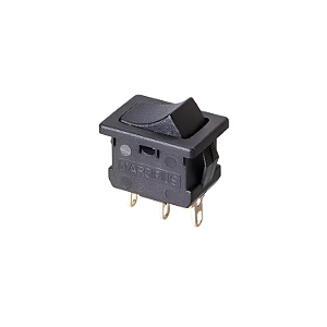 Chave Interruptor de Tecla Liga/Desliga/Liga Moldura M4 3A Unipolar 16103 - Preto - MarGirius