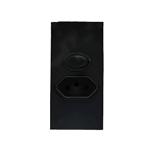 Conjunto para Aparelhos/Móveis com Interruptor Paralelo 100W e Tomada 2P+T 20A - Ebony – Linha Sleek - Margirius