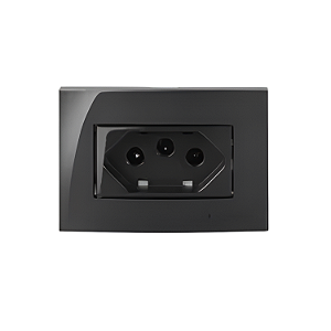 Tomada para Móveis 2P+T 10A Preto Ebony – Linha Sleek -  Margirius