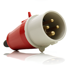Plugue Industrial 16A 3P+T 380/440V Vermelho IP44 – Strahl