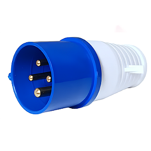 Plugue Industrial 32A 3P+T 220V Azul IP44 – Elitek