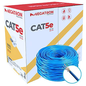 Cabo de Rede LAN 4P Cat 5e U/UTP Azul – 305 metros – Megatron