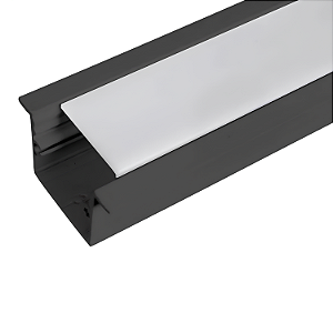Perfil de Embutir Polo 46x27 - 2 Metros - Preto – Usina Design