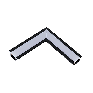 Junção de Teto/Teto para Perfil de Embutir Wood - Preto – Usina Design