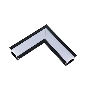 Junção de Teto/Teto para Perfil de Embutir Garbo - Preto – Usina Design