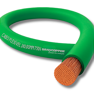 Cabo Flexível 240,00mm Verde (Cada Metro) - Brascopper