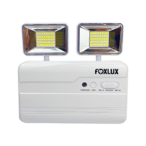 Luminária de Emergência 2 Faróis 80 Leds 8W Bivolt – Foxlux