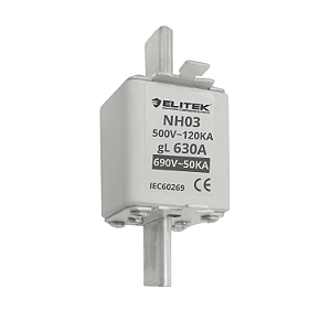 Fusível Retardado NH03 630A 500V 120kA - Elitek