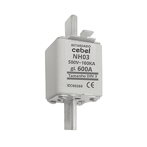 Fusível Retardado NH03 600A 500V 100kA - Cebel