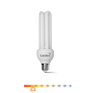 Lâmpada Econômica Fluorescente 3U 3000K 25W 127V - Golden