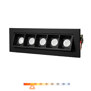 Spot de Embutir Focco Direcionável 5 Leds 10W 2700K 760lm Preto - Gaya