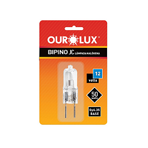 Lâmpada Halógena Bipino J6 12V 50W Gy6.35 - Ourolux