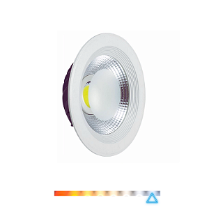 Luminária Downlight LED COB de Embutir Redondo 15W 1350lm 6500K Bivolt - Embu LED