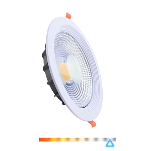 Luminária Downlight LED COB de Embutir Redondo 20W 1800lm 6500K Bivolt - Embu LED