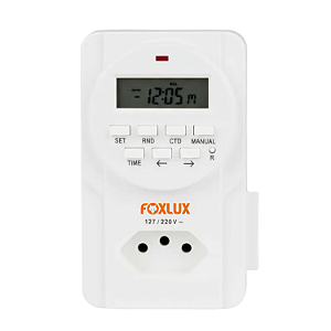 Temporizador Digital de Tomada FX TBD Bivolt 10A – Foxlux