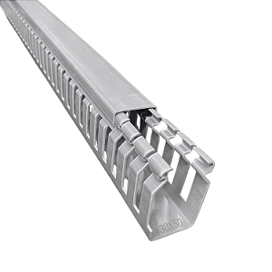 Canaleta Recorte Aberto PVC 30x50mm 2 Metros Cinza – Dutoplast