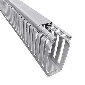 Canaleta Recorte Aberto PVC 30x80mm 2 Metros Cinza – Dutoplast