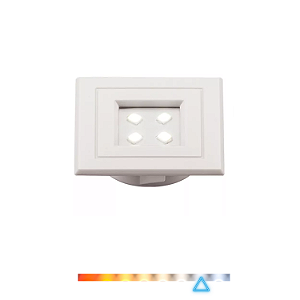 Spot LED para Móveis Marcenaria 1W 90lm 6000K Bivolt Branco Quadrado - Pix