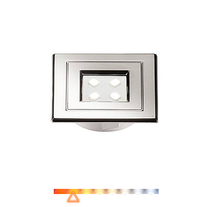 Spot LED para Móveis Marcenaria 1W 90lm 3000K Bivolt Cromado Quadrado - Pix