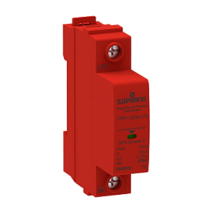 Dispositivo de Proteção contra Surtos DPS Monobloco 10/20kA 275VAC DPS1-20M-275 – Soprano