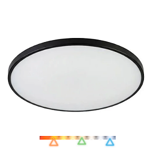 Plafon LED Verona Preto 31W 2015LM Ø37cm Multitemperatura Bivolt – Hevvy