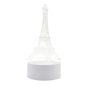 Luminária Abajur LED 3D Torre Eiffel 3 Cores – Embuled