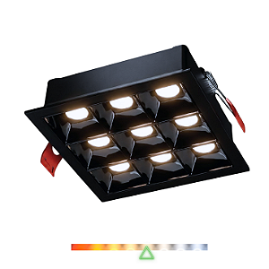 Spot LED Point de Embutir 9 Focos 18W 4000K 1105LM 30° Bivolt Preto – Spotline
