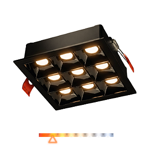 Spot LED Point de Embutir 9 Focos 18W 2700K 1105LM 30° Bivolt Preto – Spotline