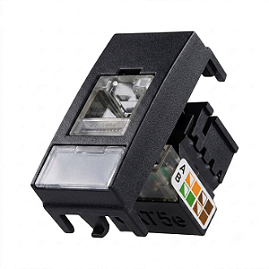 Módulo Tomada de Rede RJ45 CAT.5e Ebony – Linha Clean – MarGirius