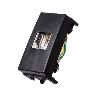 Módulo Tomada de Telefone RJ11 4 Fios Ebony – Linha Clean – MarGirius
