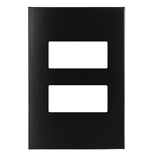 Placa 4x2 2 Postos Separados com Suporte Ebony – Linha Clean – MarGirius