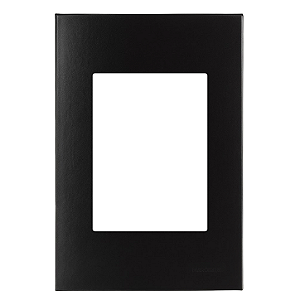 Placa 4x2 3 Postos com Suporte Ebony – Linha Clean – MarGirius