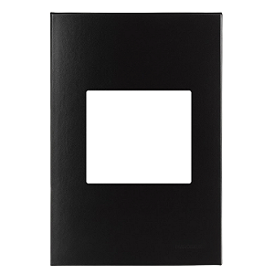 Placa 4x2 2 Postos Juntos com Suporte Ebony – Linha Clean – MarGirius