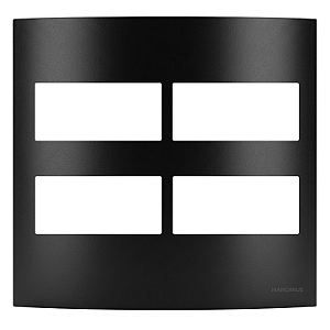 Placa 4x4 2+2 Postos Separados com Suporte Ebony – Linha Clean – MarGirius